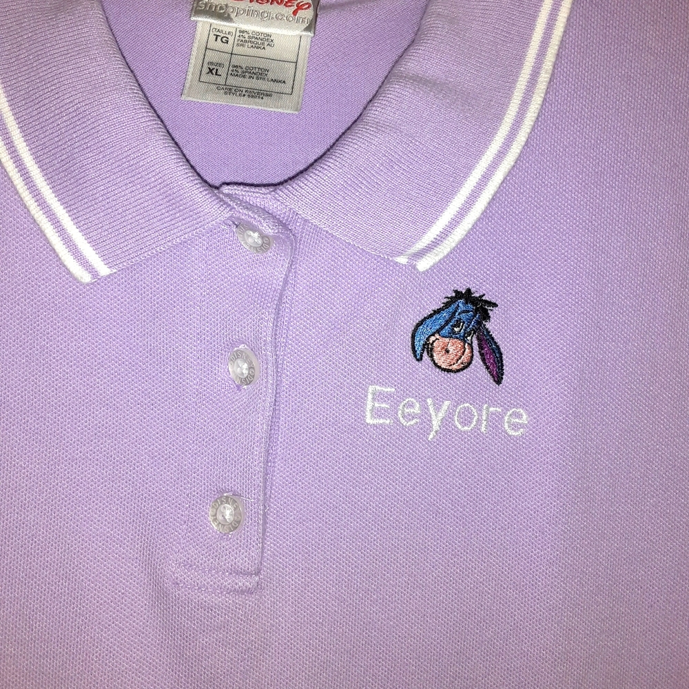 Women's Disney Eeyore Polo Shirt XL Purple